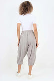 Italian Panelled 3/4 Length Linen Joggers For Women  - Dropwear