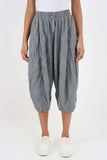 Jade Green Italian Panelled 3/4 Length Linen Joggers For Women 20 - Dropwear