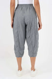 Khaki Italian Panelled 3/4 Length Linen Joggers For Women 12 - Dropwear