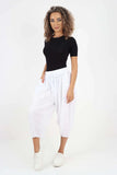 Italian Panelled 3/4 Length Linen Joggers For Women  - Dropwear