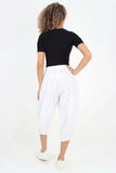 Italian Panelled 3/4 Length Linen Joggers For Women  - Dropwear