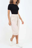 Nude Italian Frill Hem 3/4 Linen Jogger For Women 8 - Dropwear
