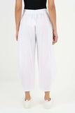 Italian Plain Layered 3/4 Linen Jogger For Women  - Dropwear