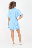 Italian Pleated Shirt & Shorts Co-Ord Set For Women  - Dropwear