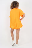 White Italian Pleated Shirt & Shorts Co-Ord Set For Women ONE SIZE - Dropwear