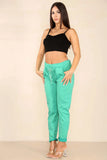 Fuchsia Italian Glitter Drawstring Waistband Magic Pants For Women 14 - Dropwear