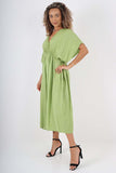 Italian Drawestring Front Flared Linen Dress For Women  - Dropwear