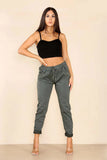Grey Italian Glitter Drawstring Waistband Magic Pants For Women 12 - Dropwear