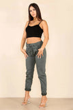 Grey Italian Glitter Drawstring Waistband Magic Pants For Women 14 - Dropwear