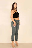 Jade Green Italian Glitter Drawstring Waistband Magic Pants For Women 10 - Dropwear