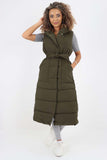Italian Belted Hooded Long Gilet For Women  - Dropwear