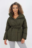 Italian Belted Hooded Jacket Coat For Women  - Dropwear