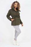 Italian Belted Hooded Jacket Coat For Women  - Dropwear