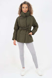 Italian Belted Hooded Jacket Coat For Women  - Dropwear