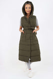 Italian Belted Hooded Long Gilet For Women  - Dropwear