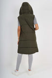 Italian Padded Pockets Hooded Long Gilet For Women  - Dropwear