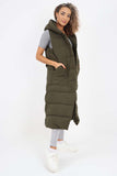 Italian Belted Hooded Long Gilet For Women  - Dropwear