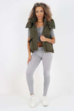 Italian Padded Pockets Hooded Gilet For Women  - Dropwear