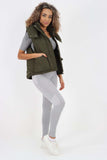 Italian Padded Pockets Hooded Gilet For Women  - Dropwear
