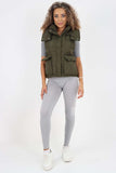 Italian Padded Pockets Hooded Gilet For Women  - Dropwear