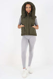 Italian Padded Pockets Hooded Gilet For Women  - Dropwear