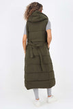 Italian Belted Hooded Long Gilet For Women  - Dropwear