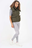 Italian Padded Pockets Hooded Gilet For Women  - Dropwear