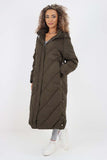 Italian Quilted Hooded Long Jacket Coat For Women  - Dropwear