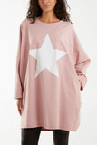 Foil Star Side Pockets Sweatshirt Dress For Women  - Dropwear