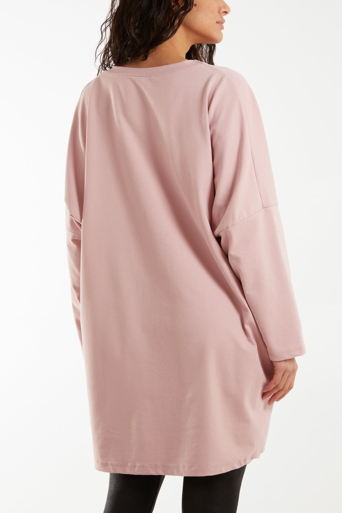 Foil Star Side Pockets Sweatshirt Dress For Women  - Dropwear