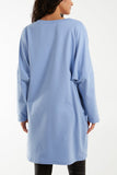 Foil Star Side Pockets Sweatshirt Dress For Women  - Dropwear