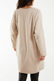 Navy Foil Star Side Pockets Sweatshirt Dress For Women ONE SIZE - Dropwear