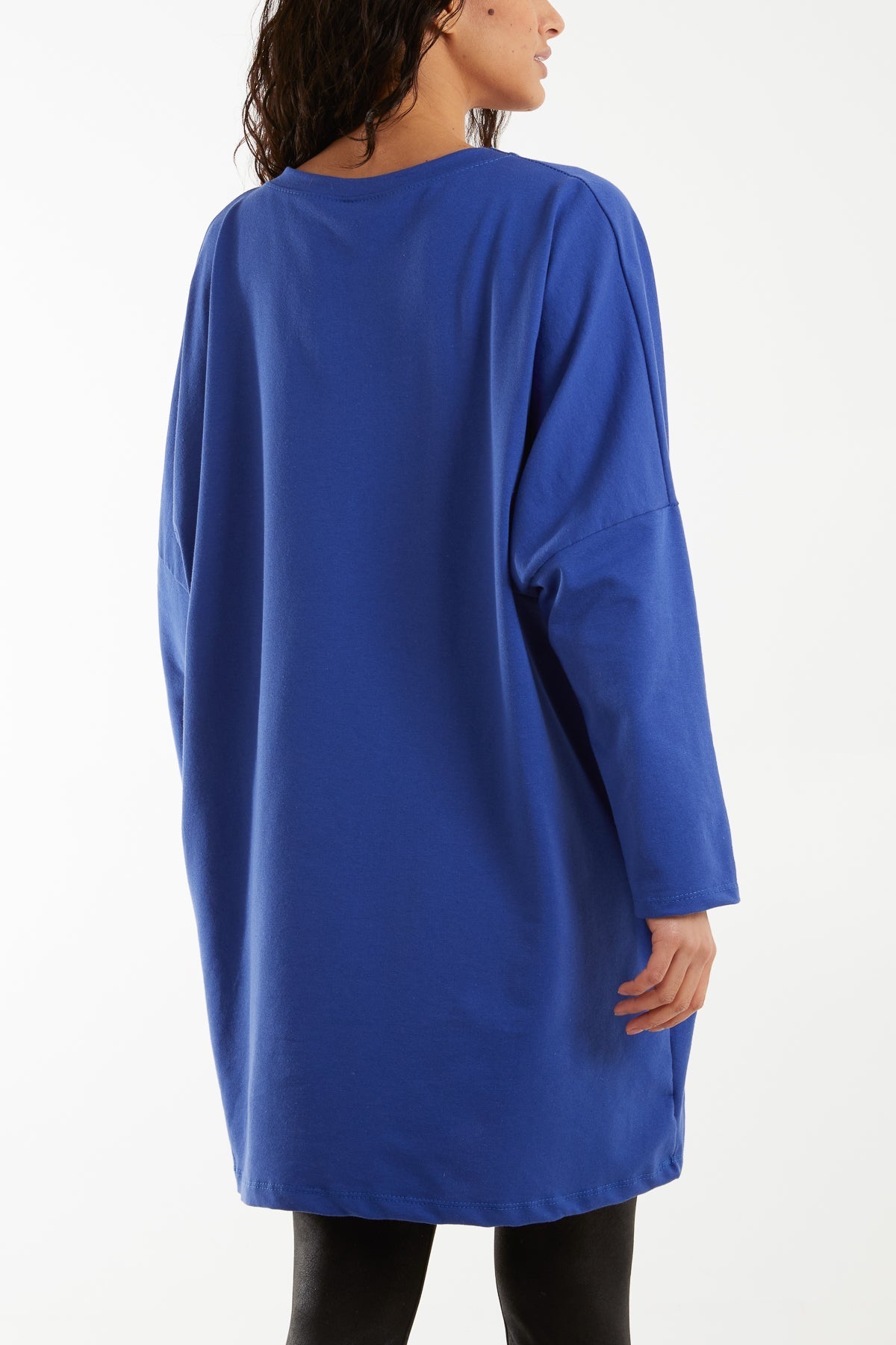 Foil Star Side Pockets Sweatshirt Dress For Women  - Dropwear