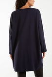 Blush Foil Star Side Pockets Sweatshirt Dress For Women ONE SIZE - Dropwear