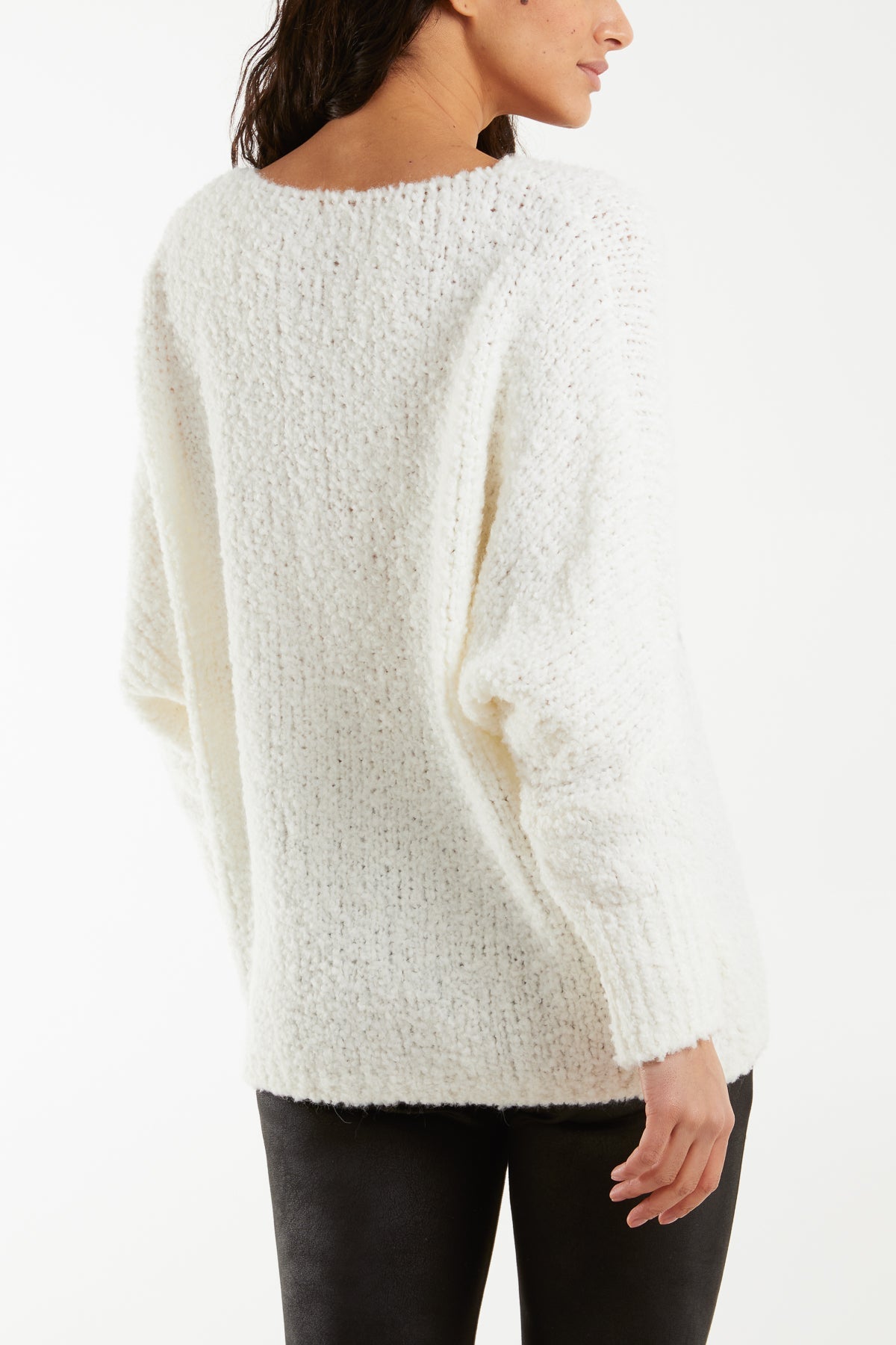 Orange Wool Blend Daisy Boucle Super Soft Knit For Women ONE SIZE - Dropwear