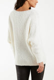 Orange Wool Blend Daisy Boucle Super Soft Knit For Women ONE SIZE - Dropwear