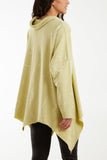 Blush Paint Splatter Cowl Neck Hanky Hem Sweatshirt For Women ONE SIZE - Dropwear
