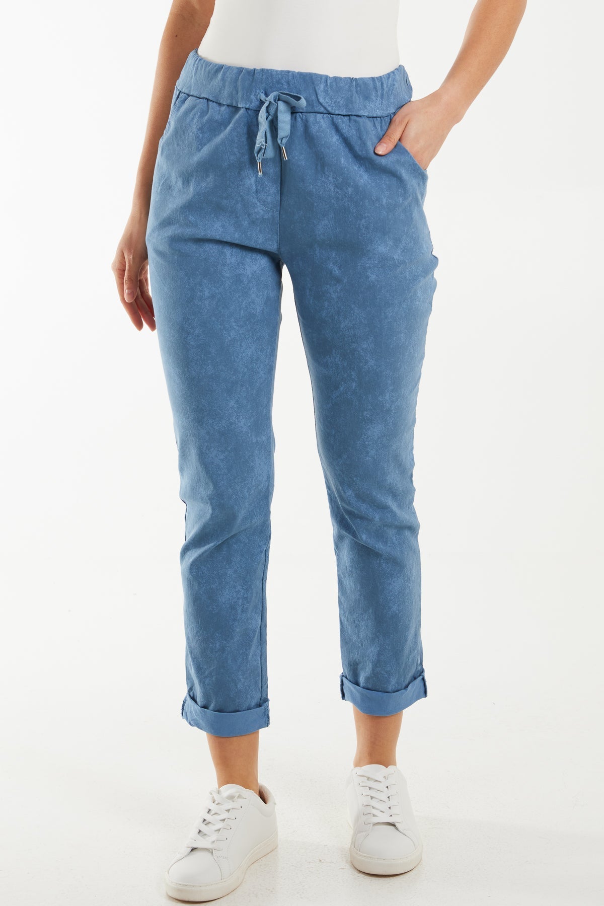 Stone Tie Dye Magic Drawstring Stretch Trouser For Women ONE SIZE - Dropwear