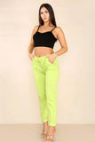 Khaki Italian Glitter Drawstring Waistband Magic Pants For Women 8 - Dropwear