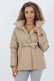 Italian Belted Hooded Jacket Coat For Women  - Dropwear