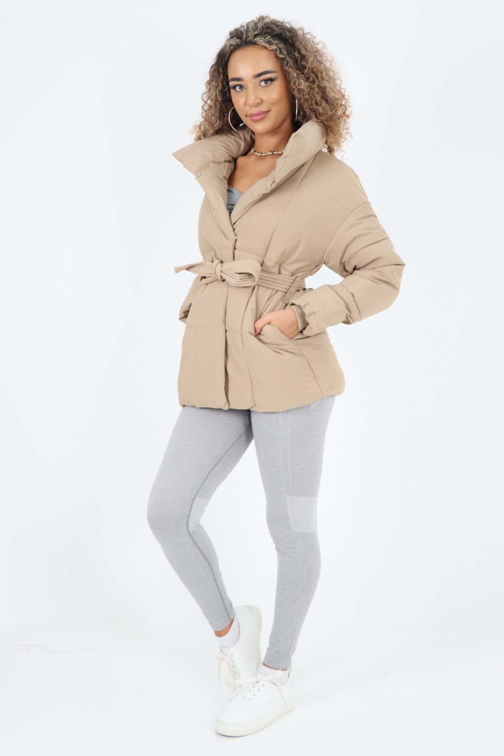 Italian Belted Hooded Jacket Coat For Women  - Dropwear