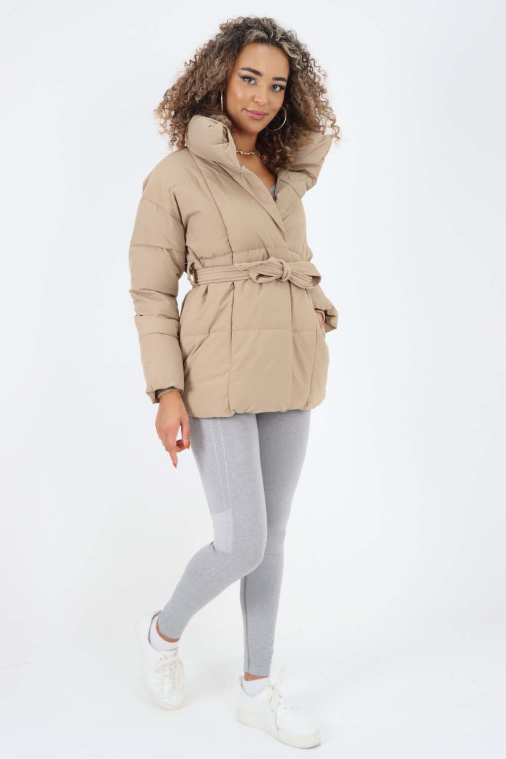 Italian Belted Hooded Jacket Coat For Women  - Dropwear