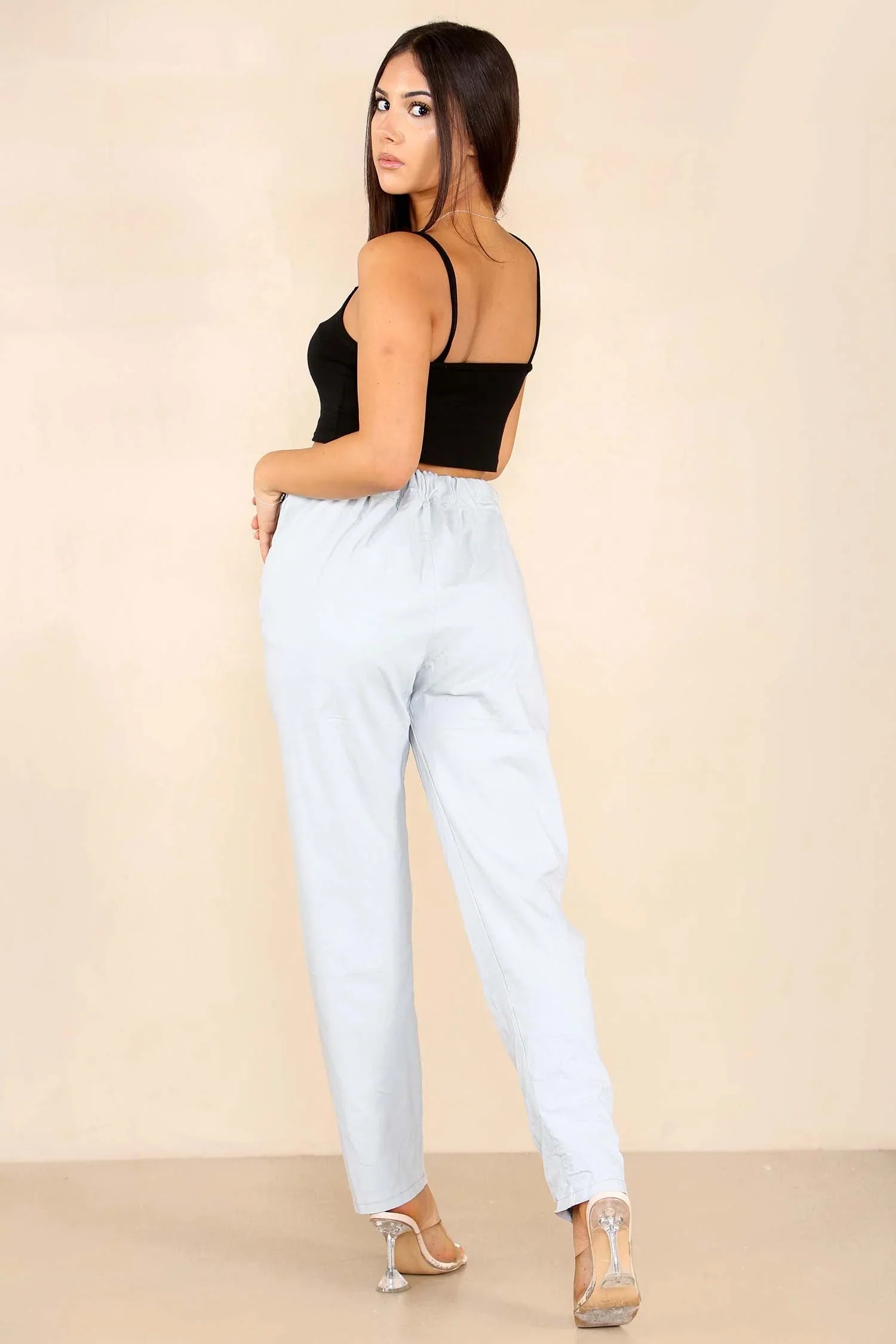 Lemon Italian Glitter Drawstring Waistband Magic Pants For Women 12 - Dropwear