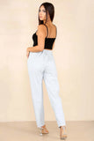 Grey Plus Size Italian Glitter Drawstring Waistband Magic Pants For Women 20 - Dropwear