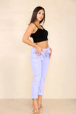 Light Grey Italian Glitter Drawstring Waistband Magic Pants For Women 10 - Dropwear