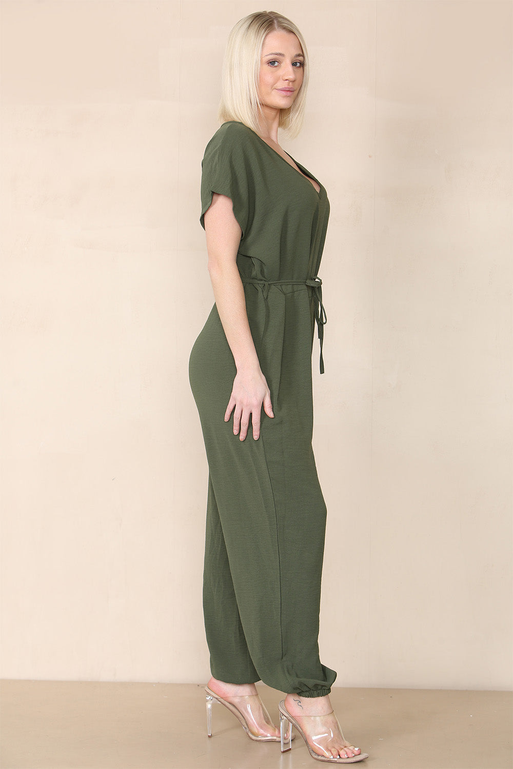 Tie Waist Stylish Harem Jumpsuit For Women  - Dropwear