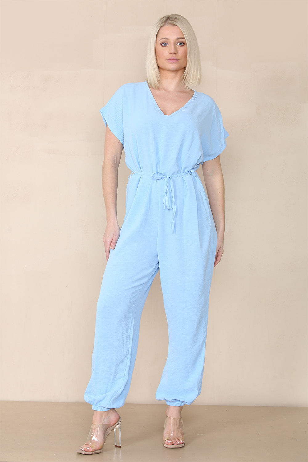 Tie Waist Stylish Harem Jumpsuit For Women  - Dropwear