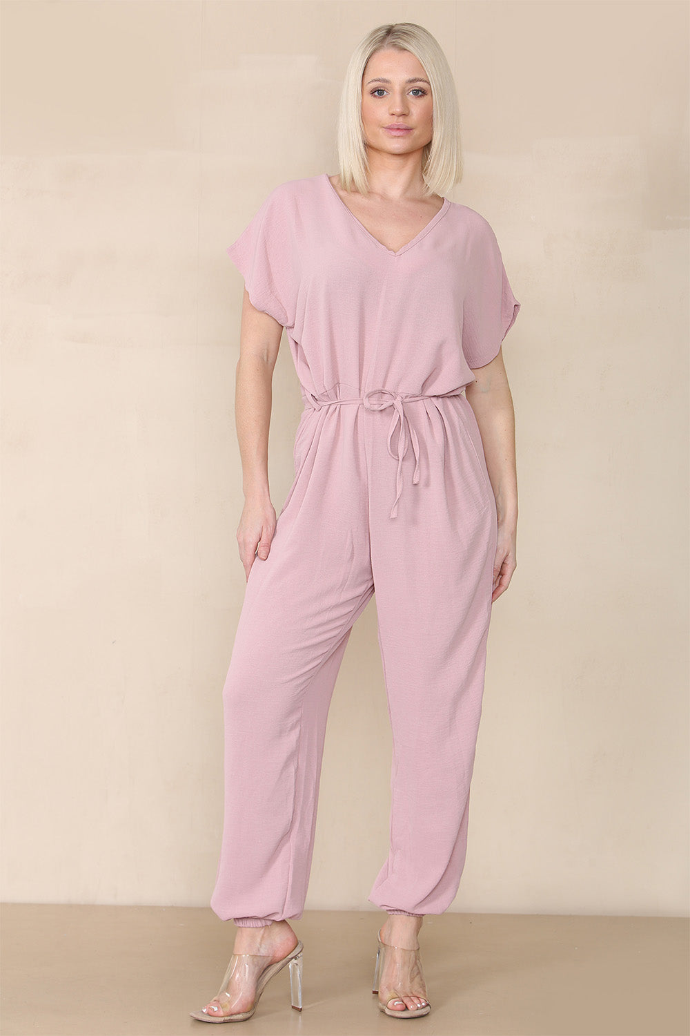 Tie Waist Stylish Harem Jumpsuit For Women  - Dropwear