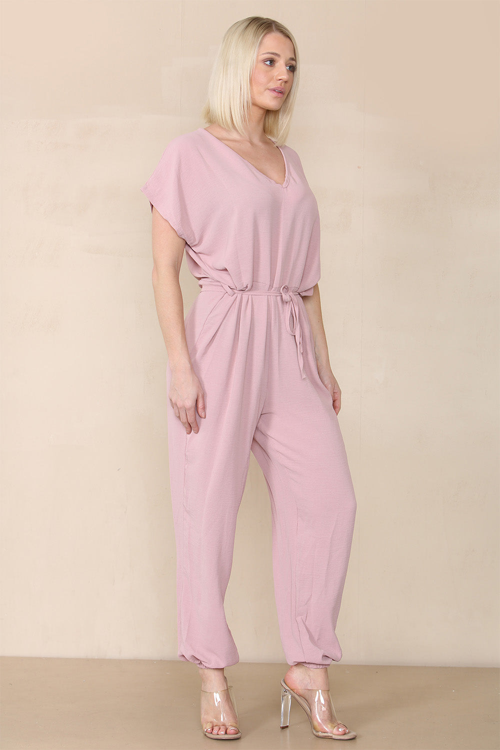 Tie Waist Stylish Harem Jumpsuit For Women  - Dropwear