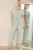Fuchsia Tie Waist Stylish Harem Jumpsuit For Women ONE SIZE UK FIT (10 TO 16) - Dropwear